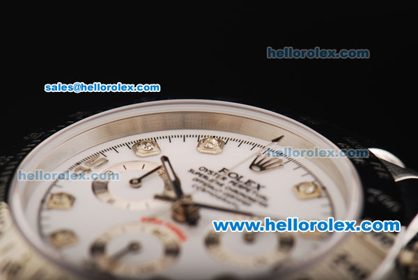 Rolex Daytona Swiss Valjoux 7750 Automatic Movement Full Steel with White Dial and Diamond Markers - Click Image to Close